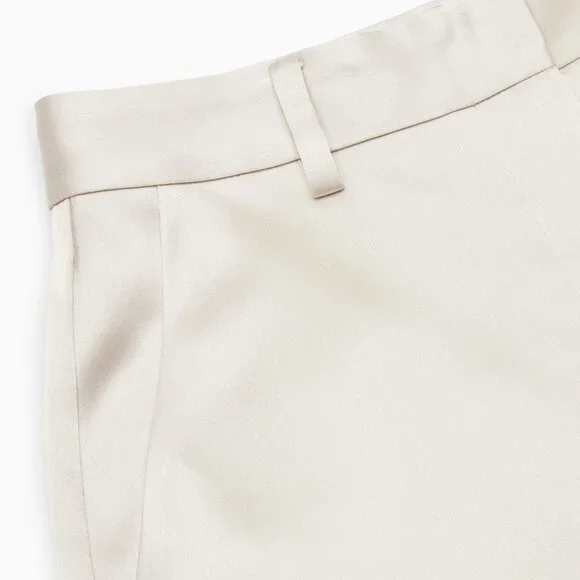 Aritzia Babaton Refined Satin Cargo Pants Matte Pearl Ankle Cut Women's Size 6 - Picture 8 of 12